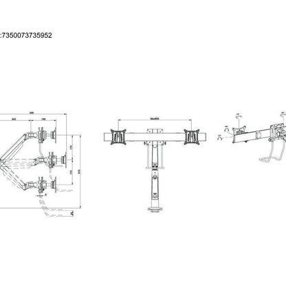 Multibrackets M VESA Gas Lift Arm Single Black HD w. Duo Crossbar