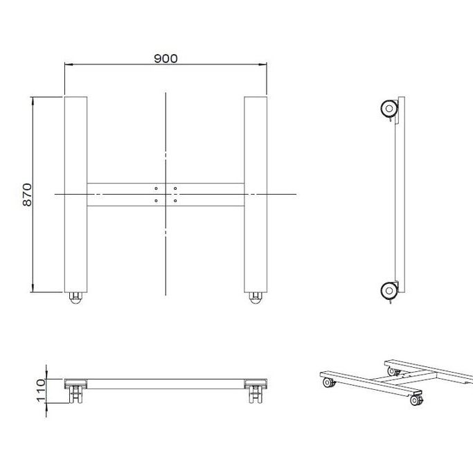 Multibrackets M Public Display Stand Wheelbase HD B2B Black