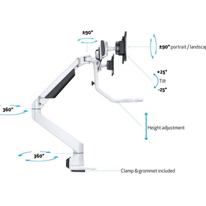 Multibrackets M VESA Gas Lift Arm w. Duo Crossbar 2 White