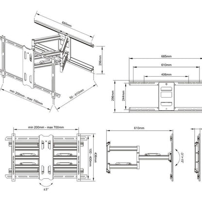 Multibrackets M VESA Dual Flexarm Outdoor 55"-80"