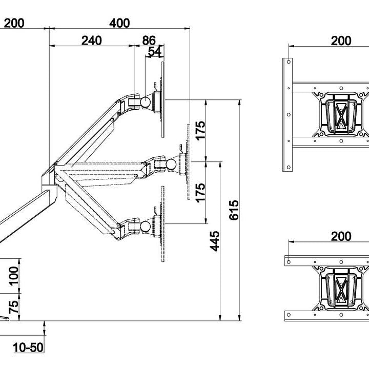 Multibrackets M VESA Gas Lift XL Single Black HD