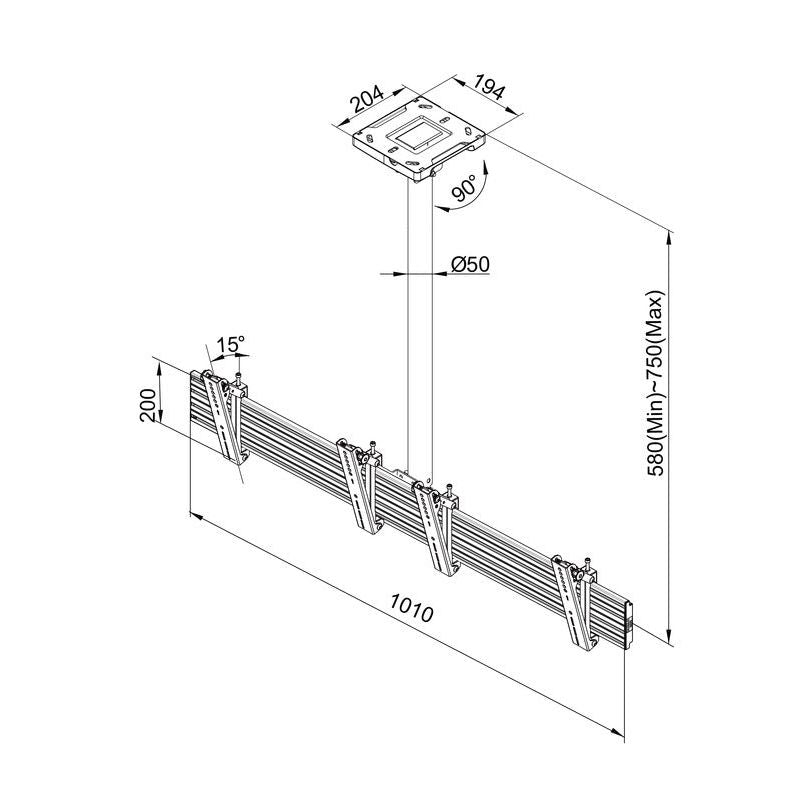 Multibrackets M Menu Board Mount Pro MBC2X1U VESA 200