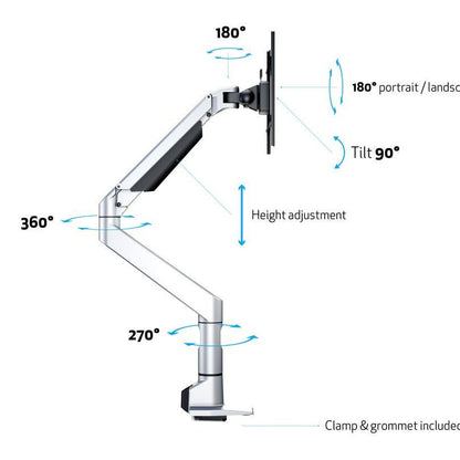 Multibrackets M VESA Gas Lift XL Single Silver HD