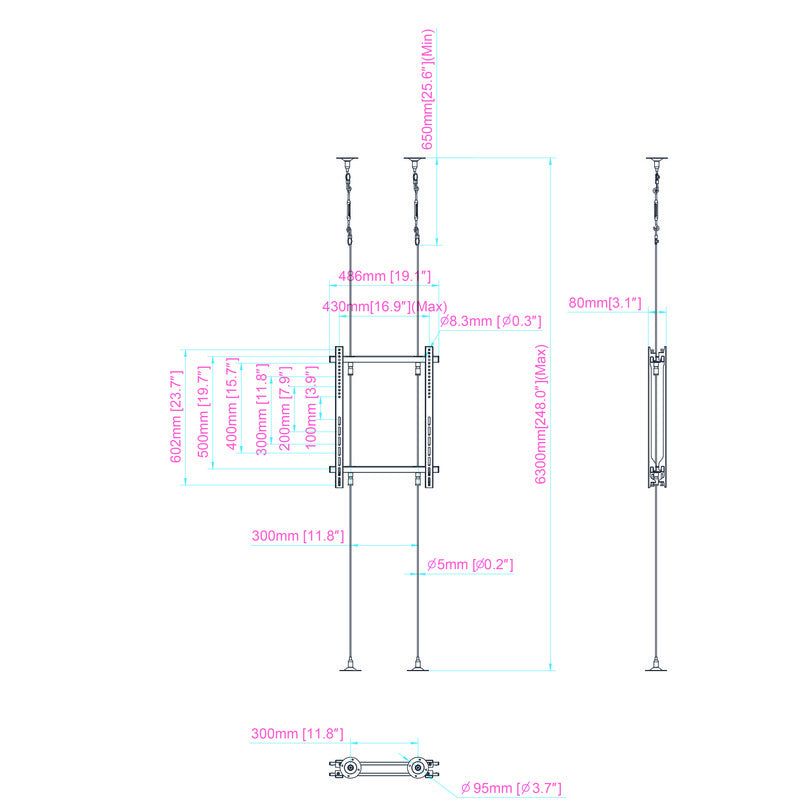 Multibrackets M Pro Series - Wire 6000 Back to Back