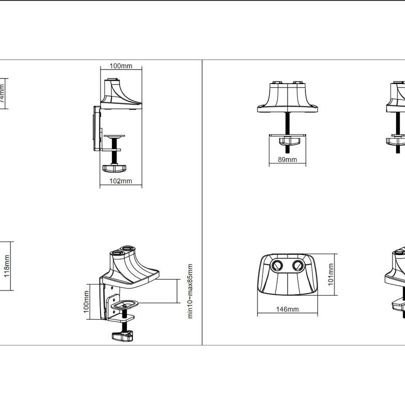 Multibrackets M Deskmount Gas Spring Dual White
