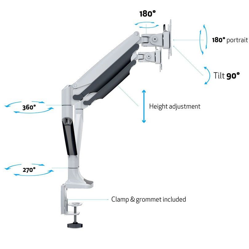 Multibrackets M Deskmount Gas Spring Dual White