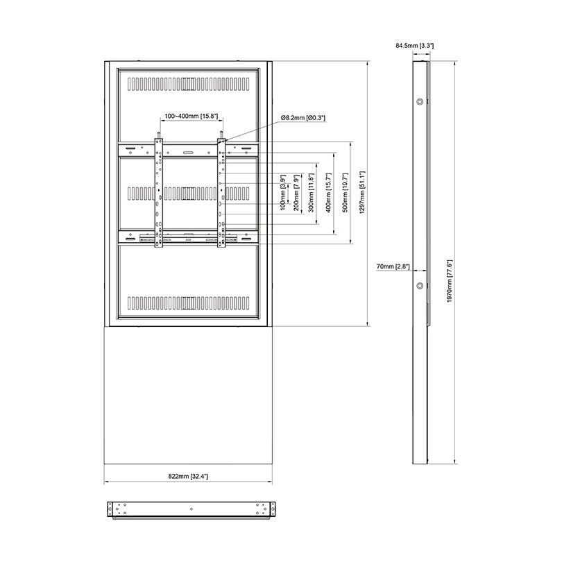 Multibrackets M Pro Series - Enclosure Totem Covered 55" Floormount