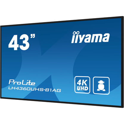 iiyama ProLite LH4360UHS-B1AG 43" 4K UHD professional digital signage display with advanced control and connectivity options