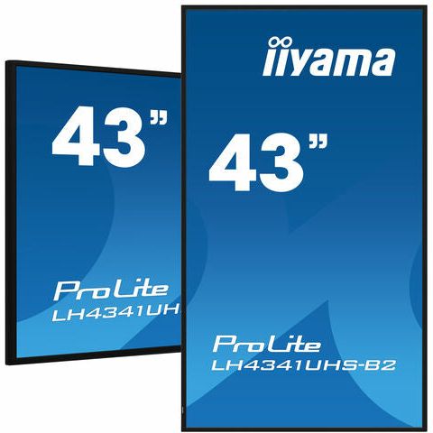 iiyama ProLite LH4341UHS-B2 43" Professional Digital Signage display with 4K UHD resolution and 24/7 operating time