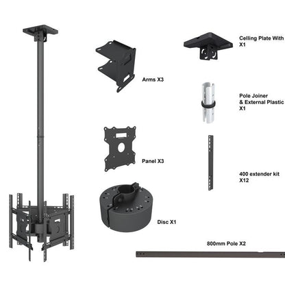 Multibrackets M Ceiling Mount Pro Triple 49BDL-4050D