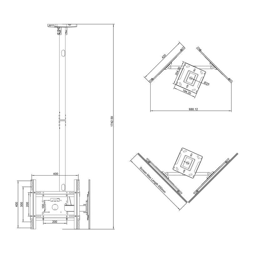 Multibrackets M Ceiling Mount Pro Dual 49BDL-4050D