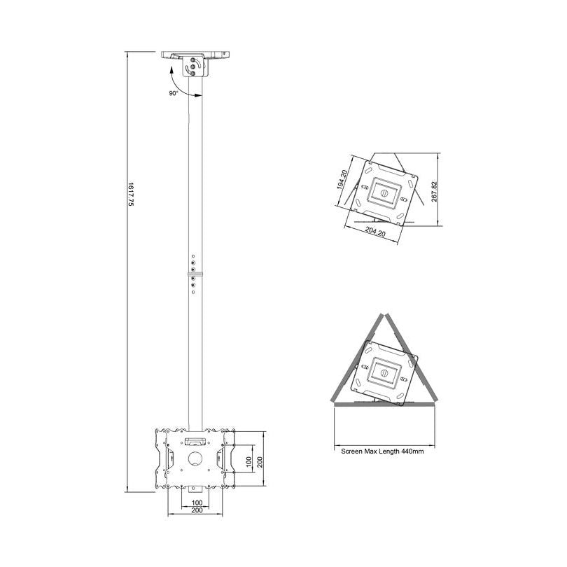 Multibrackets M Ceiling Mount Pro Triple 32BDL-4050D