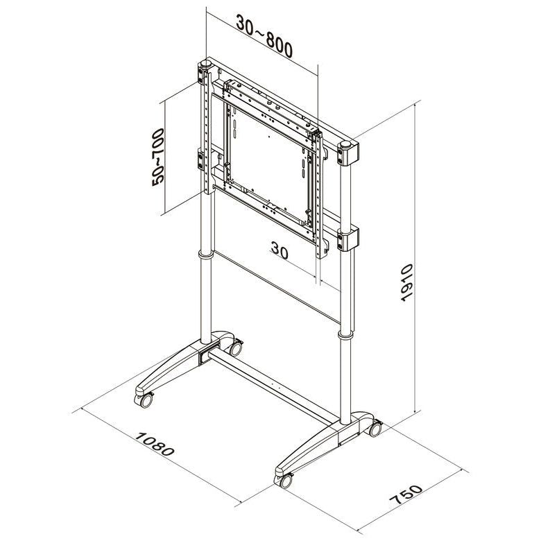 Multibrackets M Counterbalanced Floorstand 35-60kg Capacity AV Cart