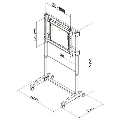 Multibrackets M Counterbalanced Floorstand 35-60kg Capacity AV Cart