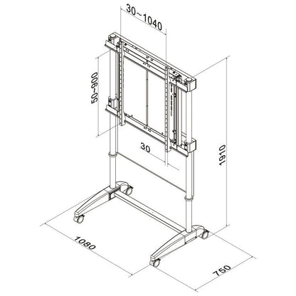 Multibrackets M Counterbalanced Floorstand HD 60-90kg Capacity AV Cart