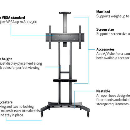 Multibrackets M Public Floormount Basic 180 incl shelf & cameraholder