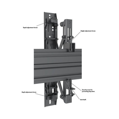 Multibrackets M Wallmount Pro MBW2x1UP Push In Pop Out Black