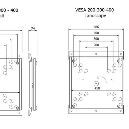 Multibrackets M VESA Wallmount Flip 200/300/400