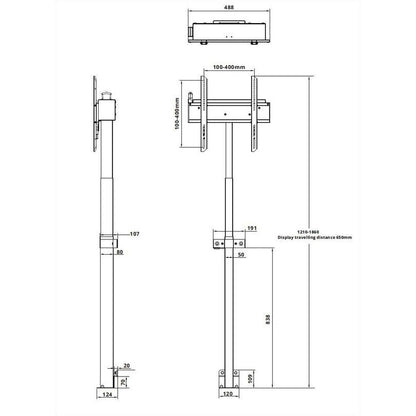 Multibrackets M Motorized Floormount 60kg Black