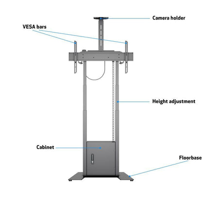 Multibrackets M Motorized Floorbase Incl cabinet & camerashelf 120kg Black
