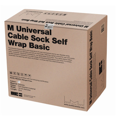 Multibrackets M Universal Cable Sock Self Wrap Basic 19mm Silver 50m