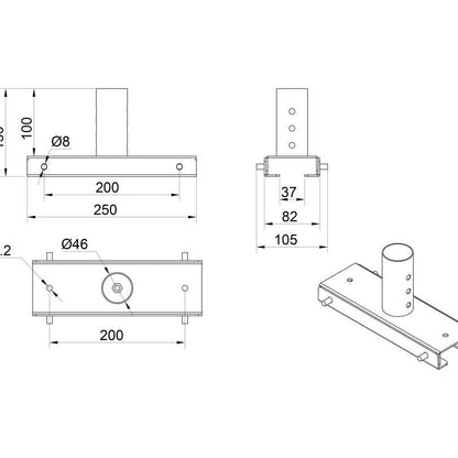 Multibrackets M Ceiling Extension Pro - OM55N-D/OM46N-D