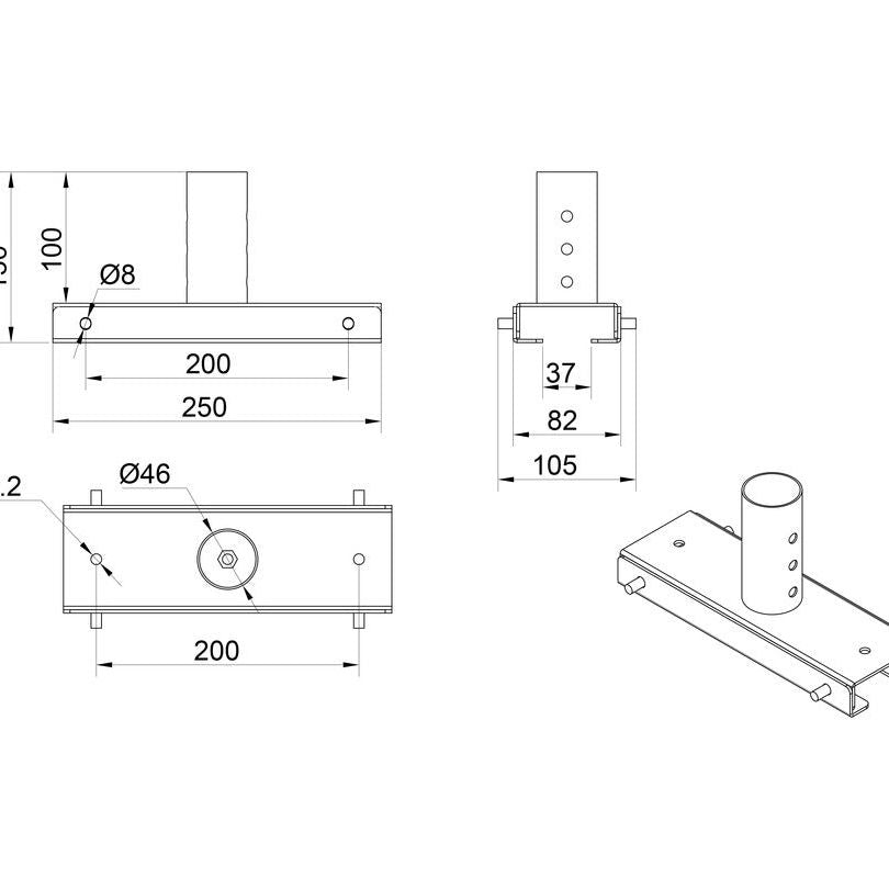 Multibrackets M Ceiling Extension kit 3m Pro OM55N-D/OM46N-D