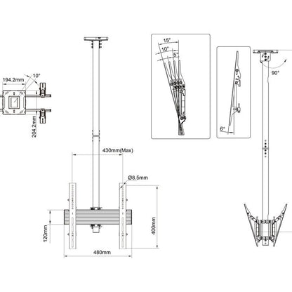 Multibrackets M Ceiling Mount Pro MBC1UX2 VESA 400