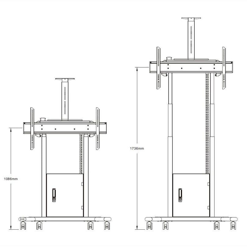 Multibrackets M Motorized Floorbase Flip 2 incl cabinet 120kg White