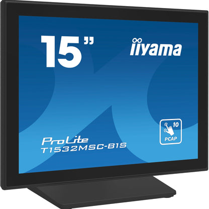 iiyama ProLite T1532MSC-B1S computer monitor 38.1 cm (15") 1024 x 768 pixels XGA LCD Touchscreen Black