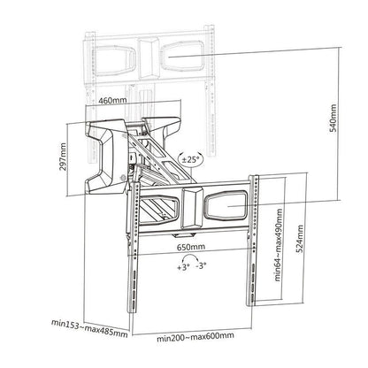 Multibrackets M Motorized Pull Down Full Motion Flexarm 37"-70"