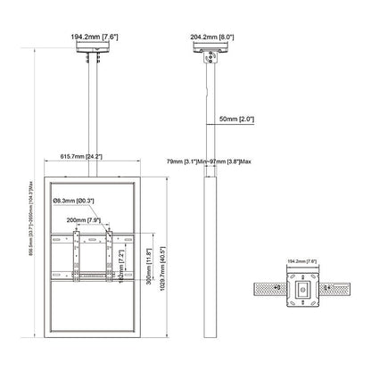 Multibrackets M Pro Series - Enclosure 43" Ceiling Small Black