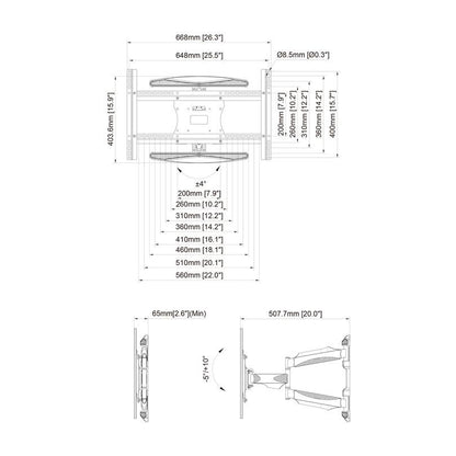 Multibrackets M VESA Flexarm Full Motion Single Portrait 400x600