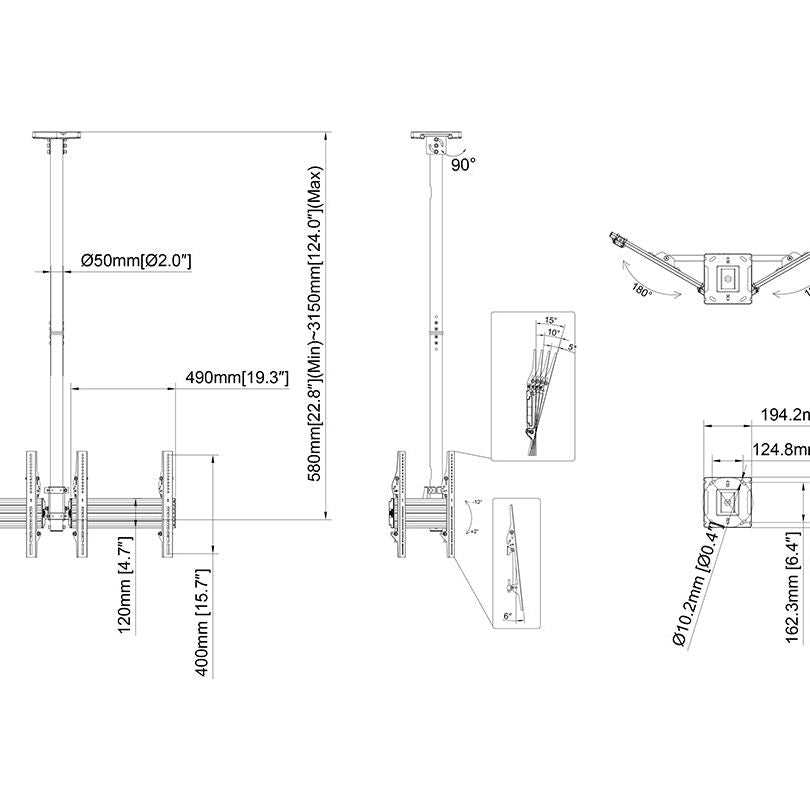 Multibrackets M Ceiling Mount Pro MBC2UPV 400