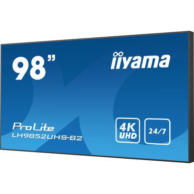iiyama LH9852UHS-B2 Signage Display Digital signage flat panel 2.48 m (97.5") LED 500 cd/m² 4K Ultra HD Black Built-in processor Android 8.0 24/7