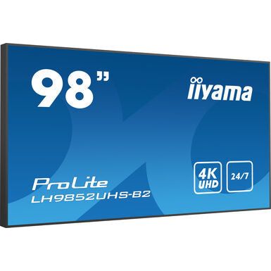 iiyama LH9852UHS-B2 Signage Display Digital signage flat panel 2.48 m (97.5") LED 500 cd/m² 4K Ultra HD Black Built-in processor Android 8.0 24/7