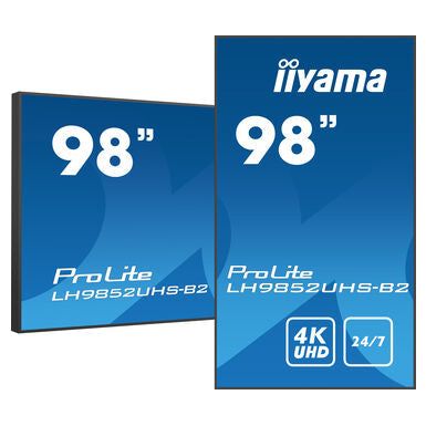 iiyama LH9852UHS-B2 Signage Display Digital signage flat panel 2.48 m (97.5") LED 500 cd/m² 4K Ultra HD Black Built-in processor Android 8.0 24/7