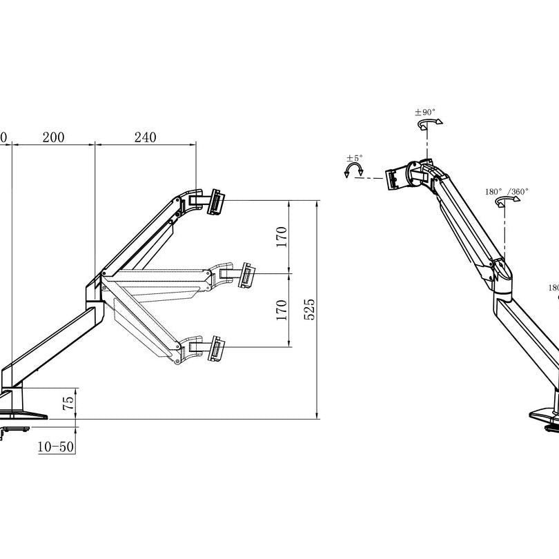 Multibrackets M VESA Gas Lift Arm iMac Silver