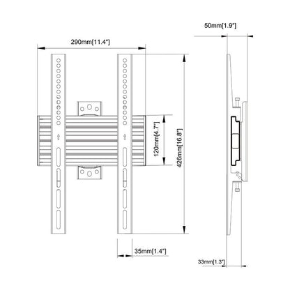 Multibrackets M Wallmount Pro MBW1UP 200x400 Fixed Black
