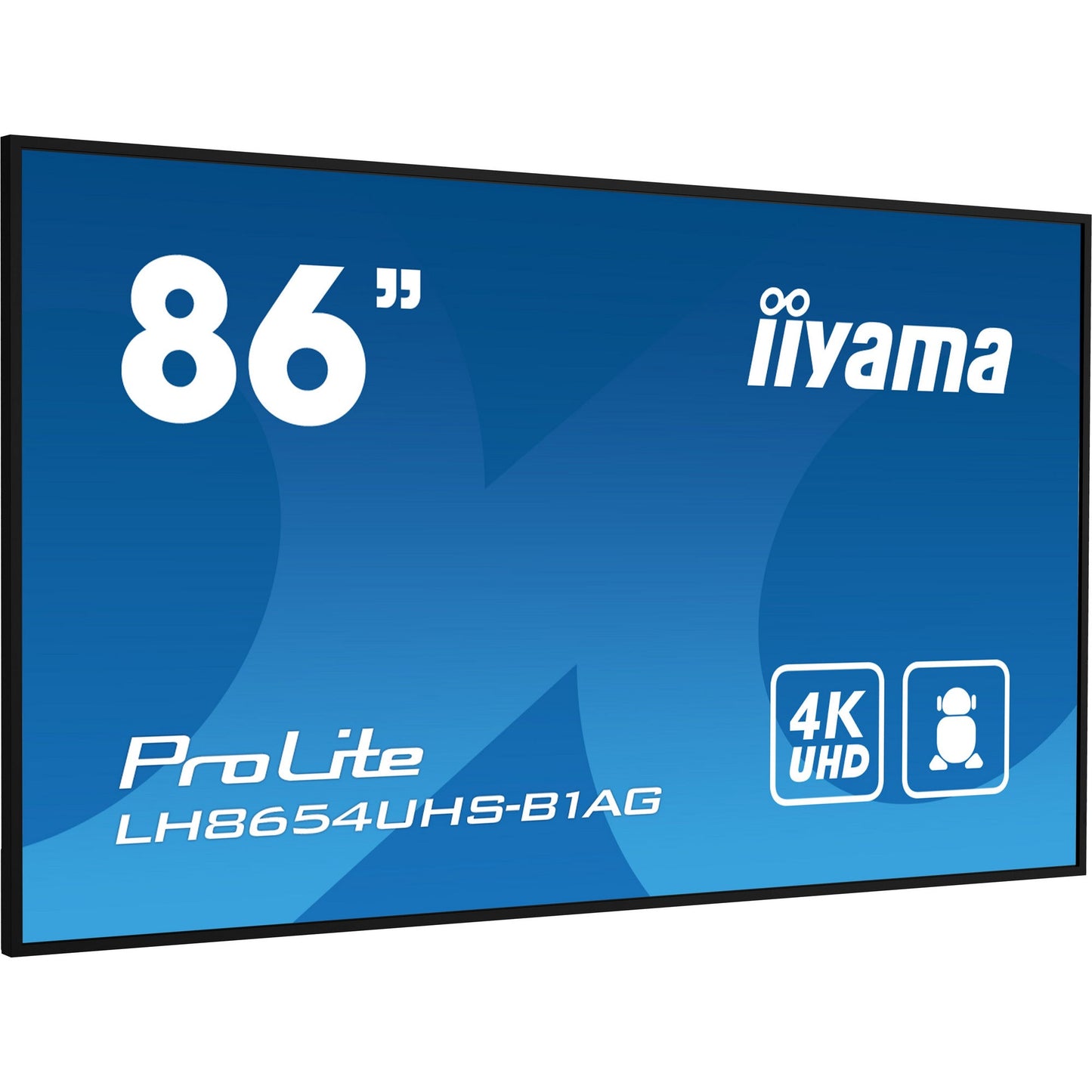 Iiyama PROLITE LH8654UHS-B1AG 86" 4K UHD Professional Digital Signage 24/7 display featuring Android OS, FailOver and Intel® SDM slot