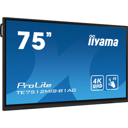 Iiyama ProLite TE7512MIS-B1AG 75" Interactive 4K UHD Touchscreen with User Profiles Software