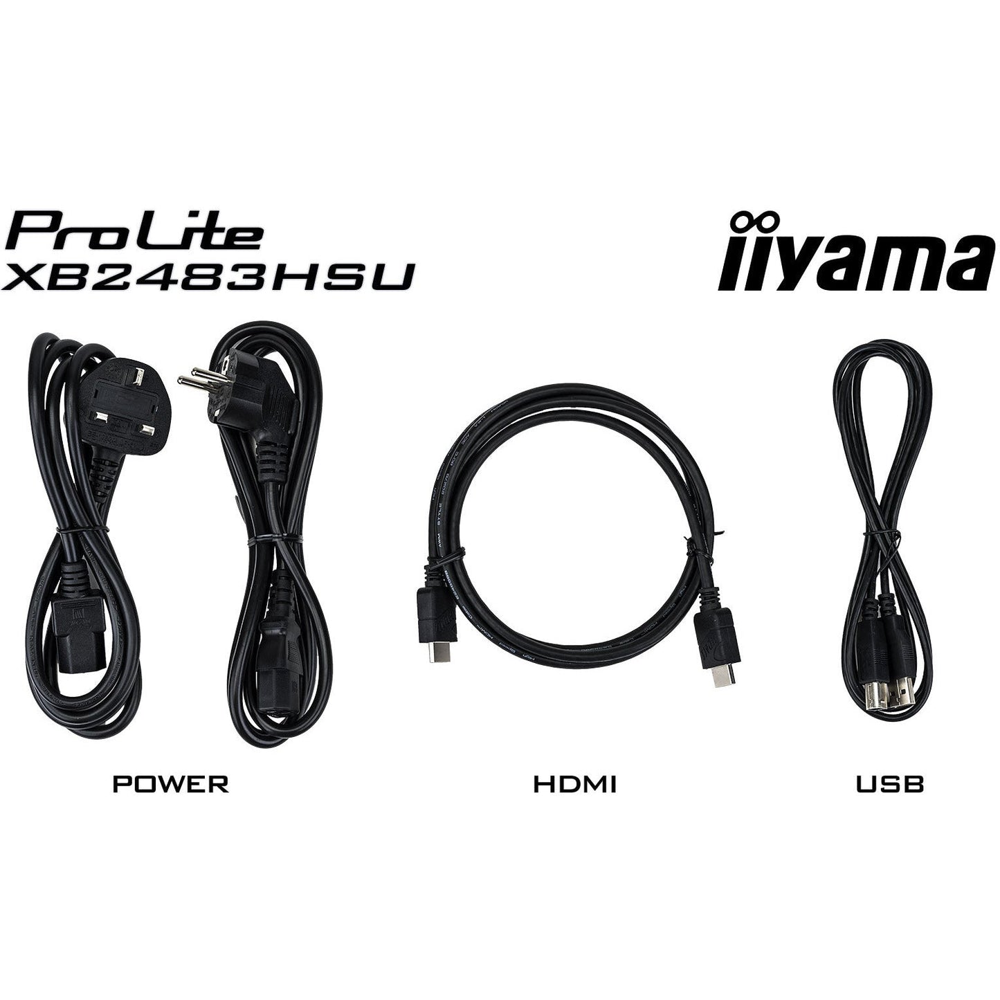 iiyama ProLite XB2483HSU-B5 24" LED Display with Height Adjust Stand