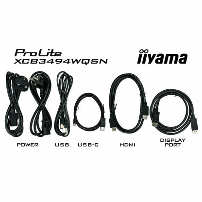 iiyama ProLite XCB3494WQSN-B1 34" 1500R Curved Monitor with USB-C Dock and KVM Switch