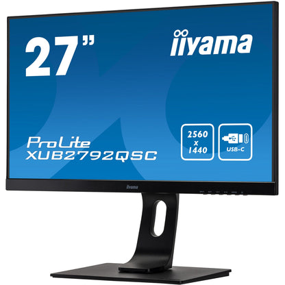 iiyama Prolite XUB2792QSC-B1 27’’ WQHD 2560x1440 IPS Display with USB-C dock and 65W Power Delivery