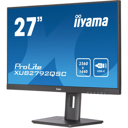 iiyama Prolite XUB2792QSC-B5 27’’ WQHD 2560x1440 IPS Display with USB-C dock and 65W Power Delivery