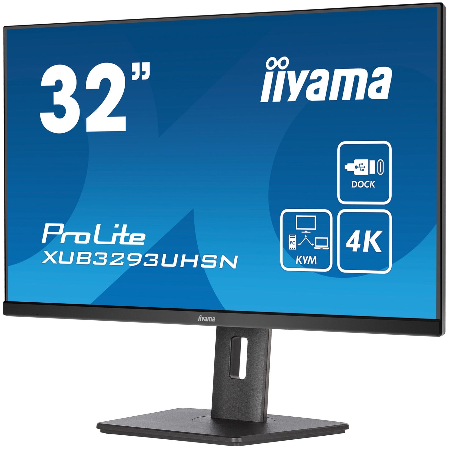 iiyama ProLite XUB3293UHSN-B5 32" 3840 x 2160 pixels 4K UHD IPS Display with USB-C Dock & RJ45 (LAN)