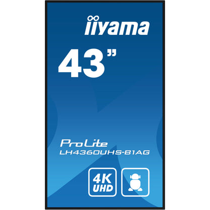 iiyama ProLite LH4360UHS-B1AG 43" 4K UHD professional digital signage display with advanced control and connectivity options