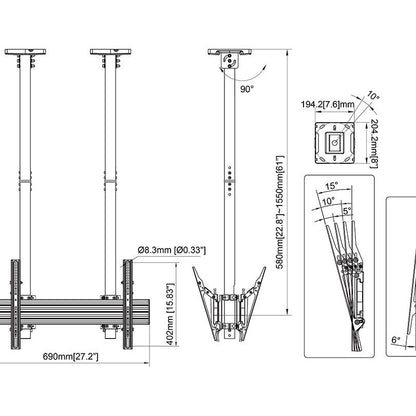 Multibrackets M Ceiling Mount Pro MBC1UX2SD 600