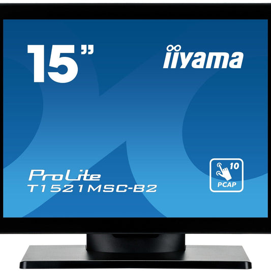 iiyama ProLite T1521MSC-B2 computer monitor 38.1 cm (15") 1024 x 768 pixels XGA LED Touchscreen Tabletop Black