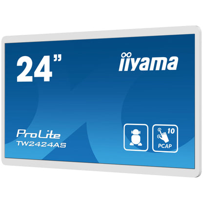 iiyama TW2424AS-W1 Signage Display Digital signage flat panel 60.5 cm (23.8") Wi-Fi 250 cd/m² 4K Ultra HD Black Touchscreen Built-in processor Android 24/7